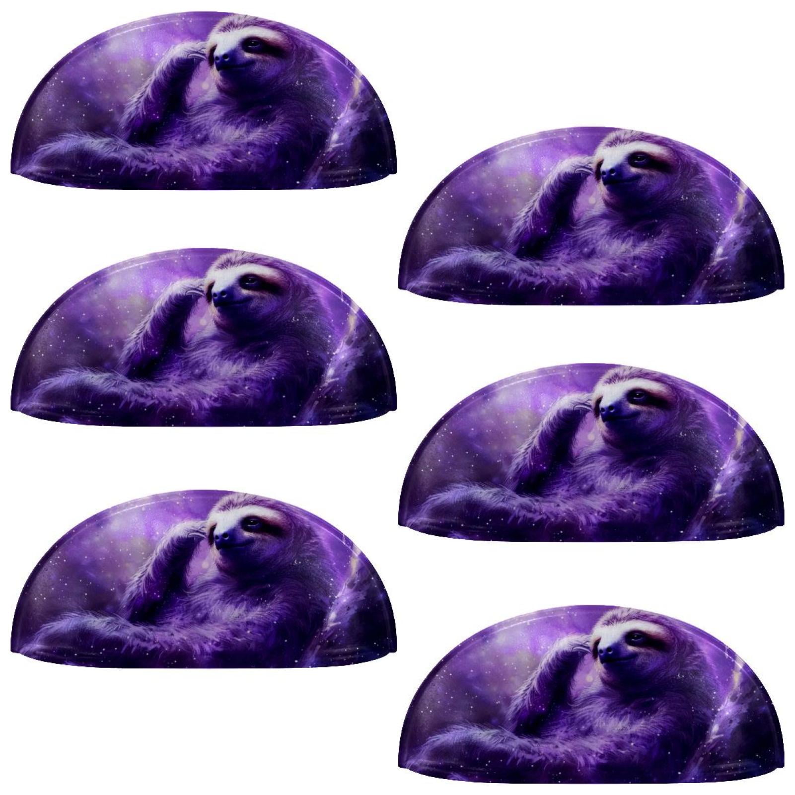 PhooArto 6 Pcs Cup Drawer Pulls, Sloth Purple Galaxy Shell Shape Handles Cabinet Knobs for Dresser Cupboard Closet Wardrobe with Screws