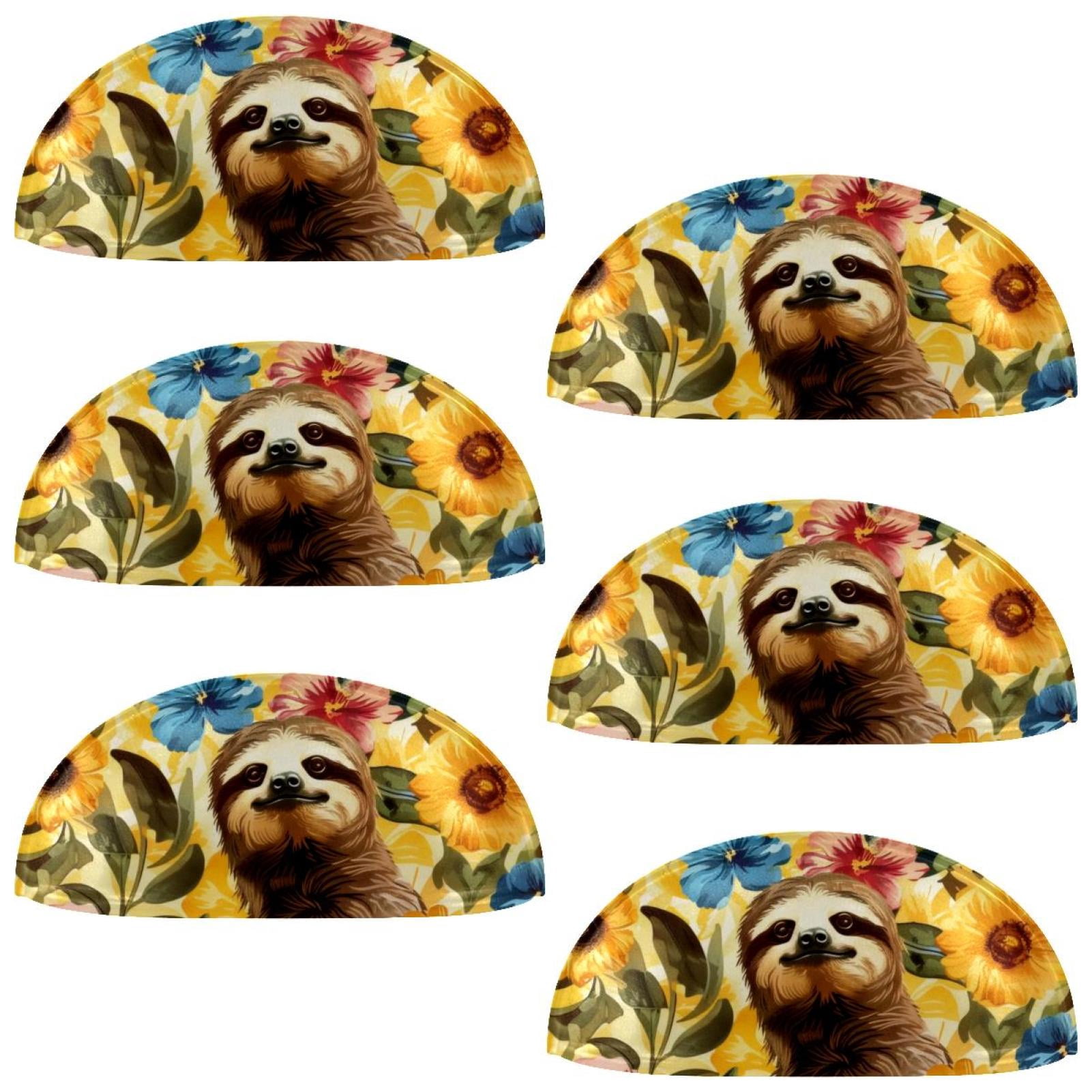 PhooArto 6 Pcs Cup Drawer Pulls, Sloths Flower Pattern Shell Shape Handles Cabinet Knobs for Dresser Cupboard Closet Wardrobe with Screws