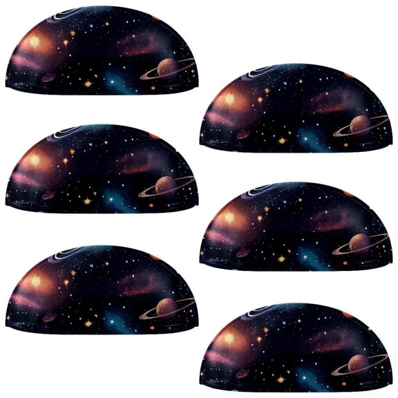 PhooArto 6 Pcs Cup Drawer Pulls, Space Universe Cosmic Stars Shell Shape Handles Cabinet Knobs for Dresser Cupboard Closet Wardrobe with Screws