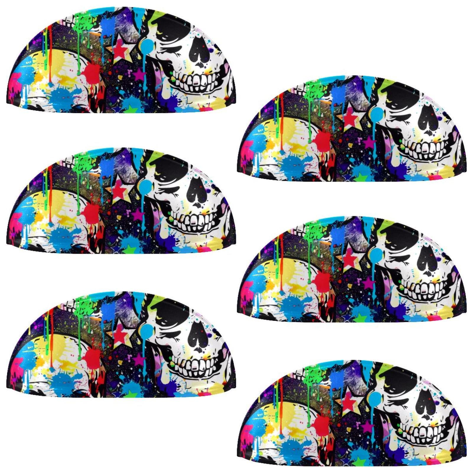 PhooArto 6 Pcs Cup Drawer Pulls, Splash Stars Skulls Shell Shape Handles Cabinet Knobs for Dresser Cupboard Closet Wardrobe with Screws