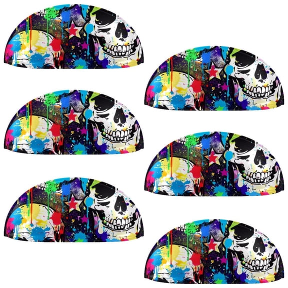 PhooArto 6 Pcs Cup Drawer Pulls, Splash Stars Skulls Shell Shape Handles Cabinet Knobs for Dresser Cupboard Closet Wardrobe with Screws