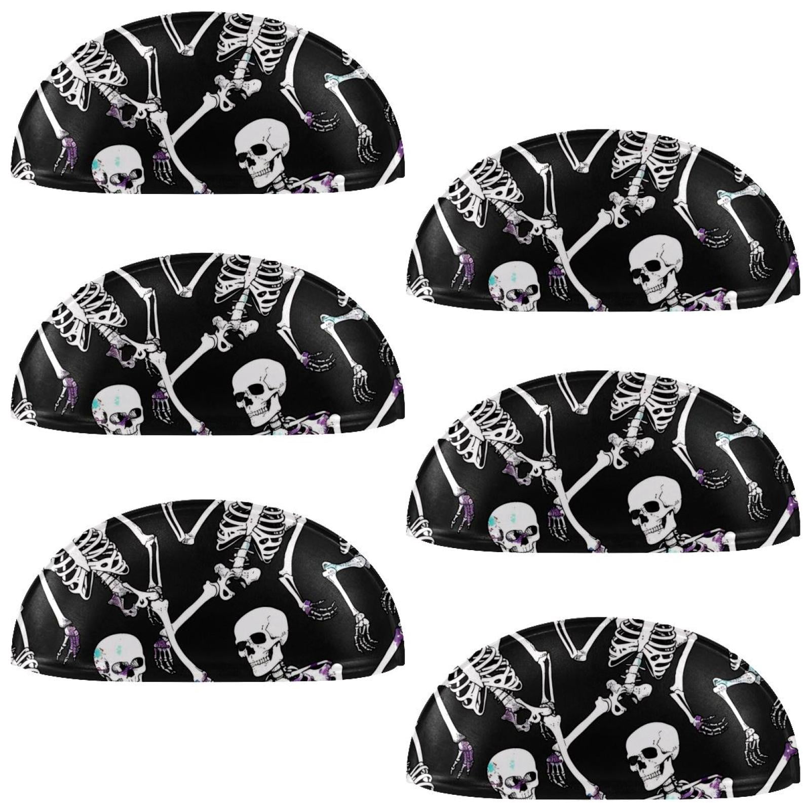 PhooArto 6 Pcs Cup Drawer Pulls, Sport Skeleton Pattern Shell Shape Handles Cabinet Knobs for Dresser Cupboard Closet Wardrobe with Screws