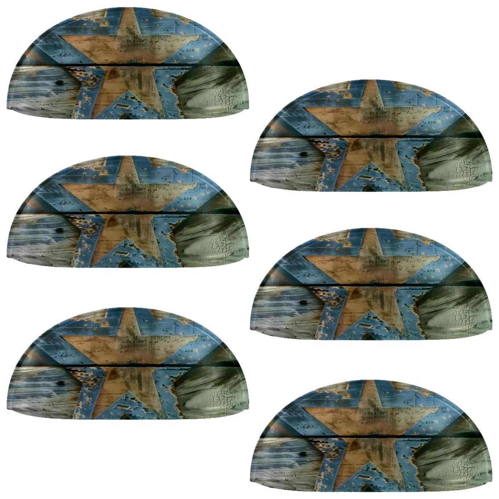 PhooArto 6 Pcs Cup Drawer Pulls, Star on Rustic Wood Shell Shape Handles Cabinet Knobs for Dresser Cupboard Closet Wardrobe with Screws