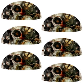 PhooArto 6 Pcs Cup Drawer Pulls, Sugar Skull Daisy Butterfly Shell Shape Handles Cabinet Knobs for Dresser Cupboard Closet Wardrobe with Screws