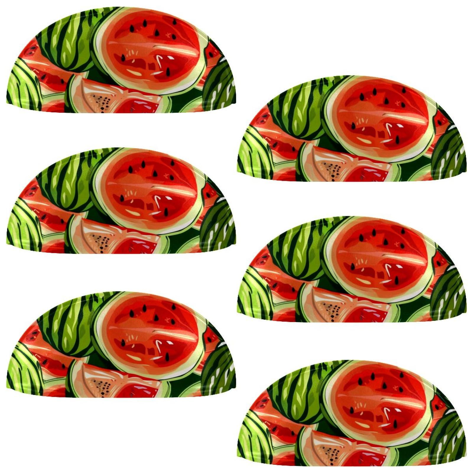 PhooArto 6 Pcs Cup Drawer Pulls, Summer Fruit Watermelons Pattern Shell Shape Handles Cabinet Knobs for Dresser Cupboard Closet Wardrobe with Screws