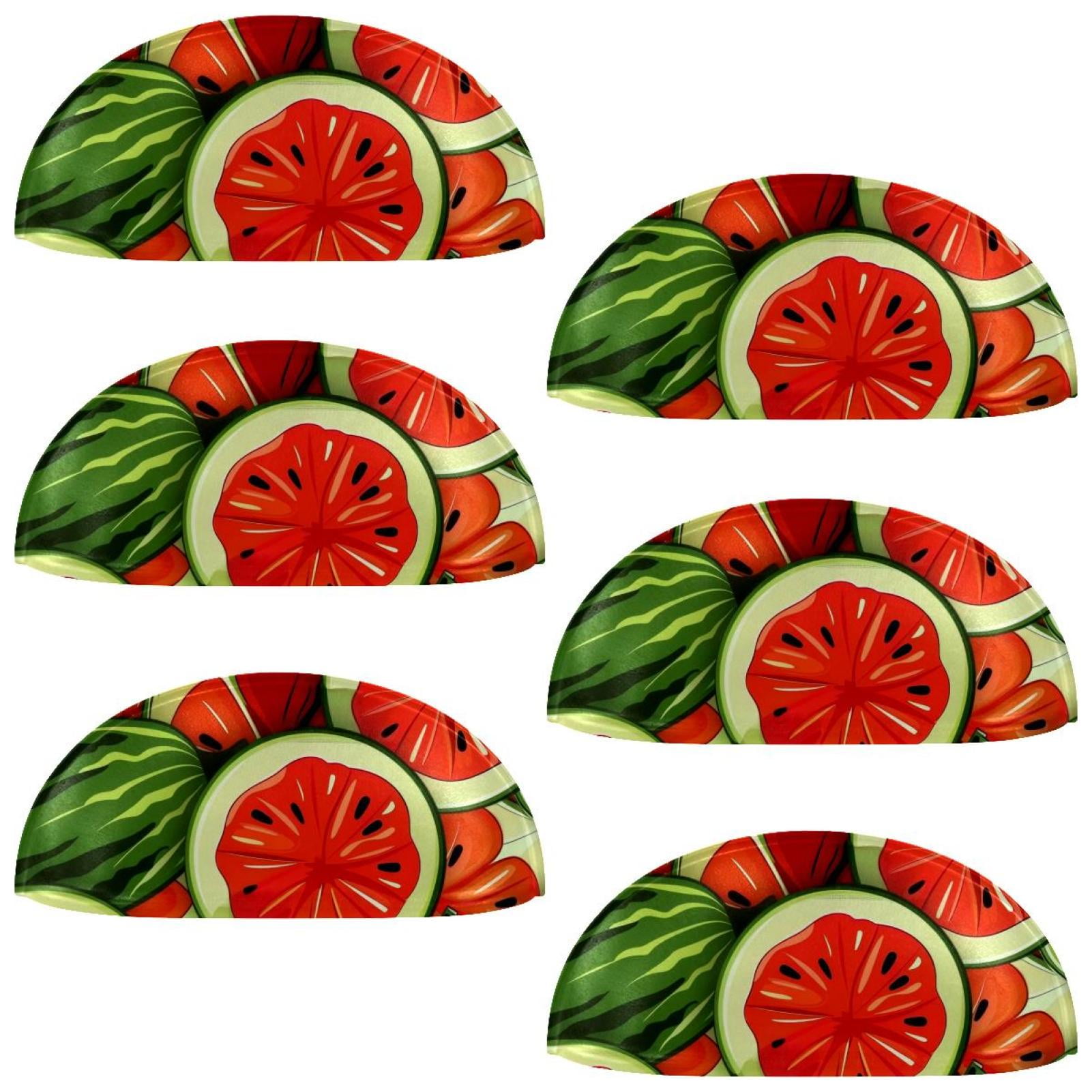 PhooArto 6 Pcs Cup Drawer Pulls, Summer Watermelons Fruit Pattern Shell Shape Handles Cabinet Knobs for Dresser Cupboard Closet Wardrobe with Screws
