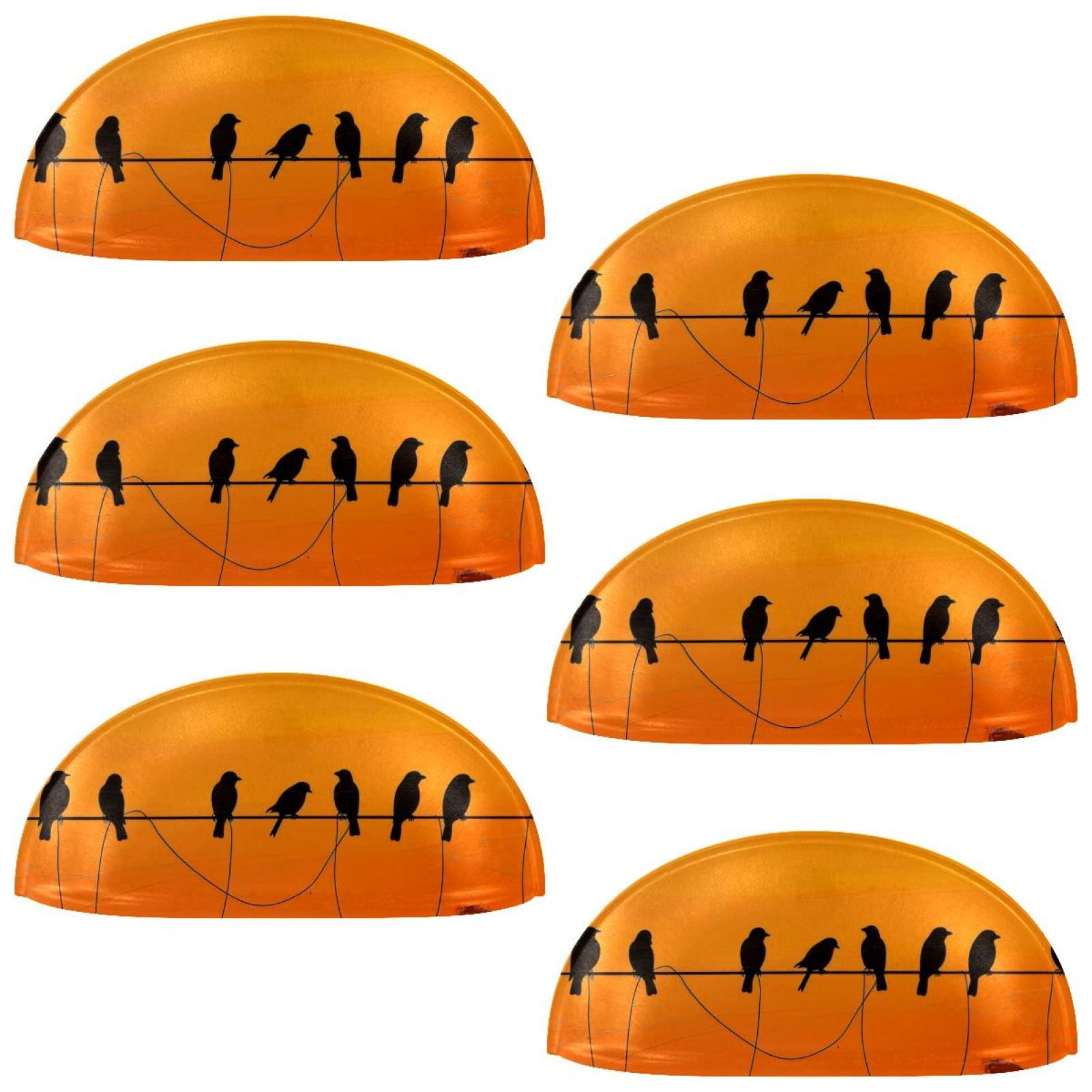 PhooArto 6 Pcs Cup Drawer Pulls, Sundown Birds on a Wire Shell Shape Handles Cabinet Knobs for Dresser Cupboard Closet Wardrobe with Screws