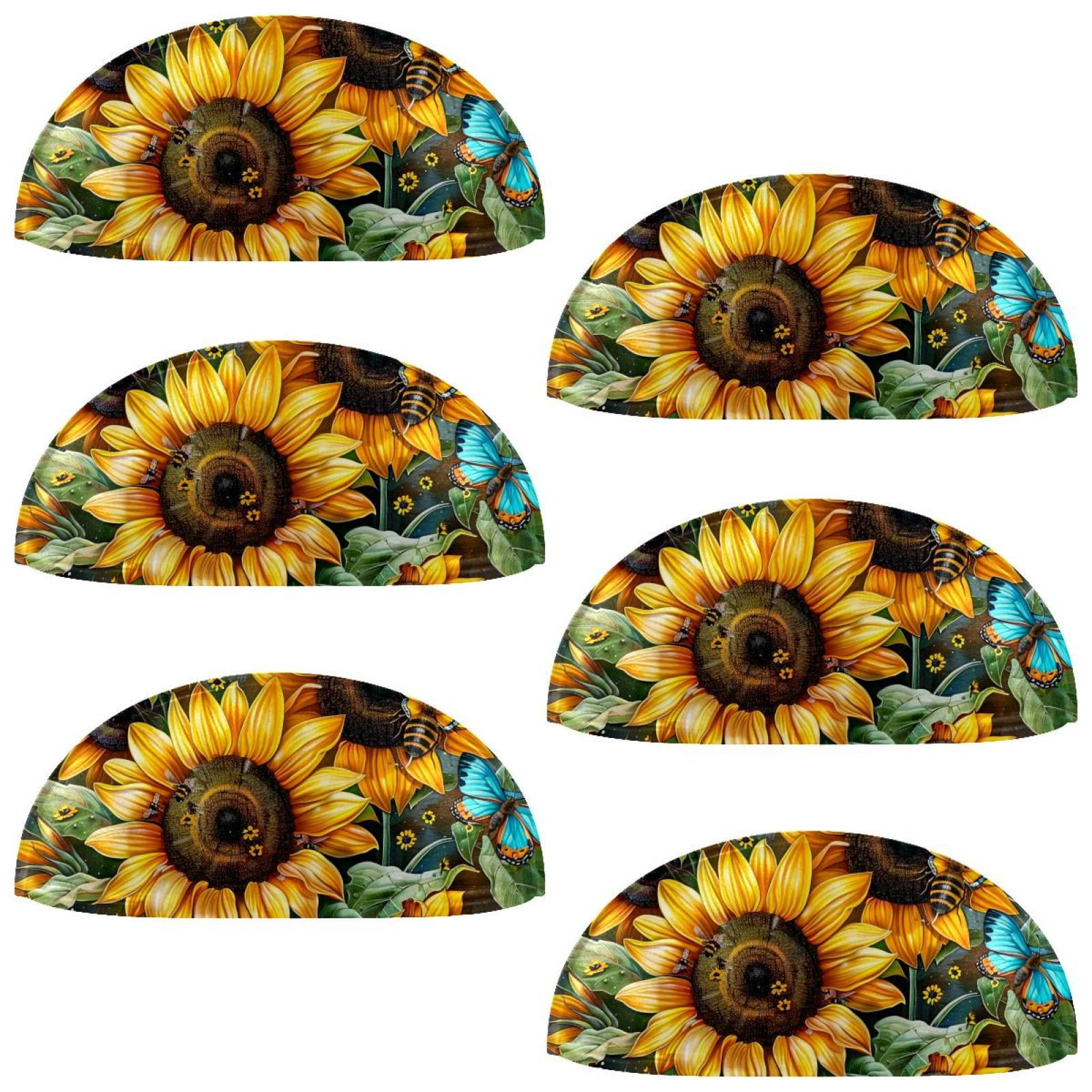 PhooArto 6 Pcs Cup Drawer Pulls, Sunflower Bee Butterfly Shell Shape Handles Cabinet Knobs for Dresser Cupboard Closet Wardrobe with Screws