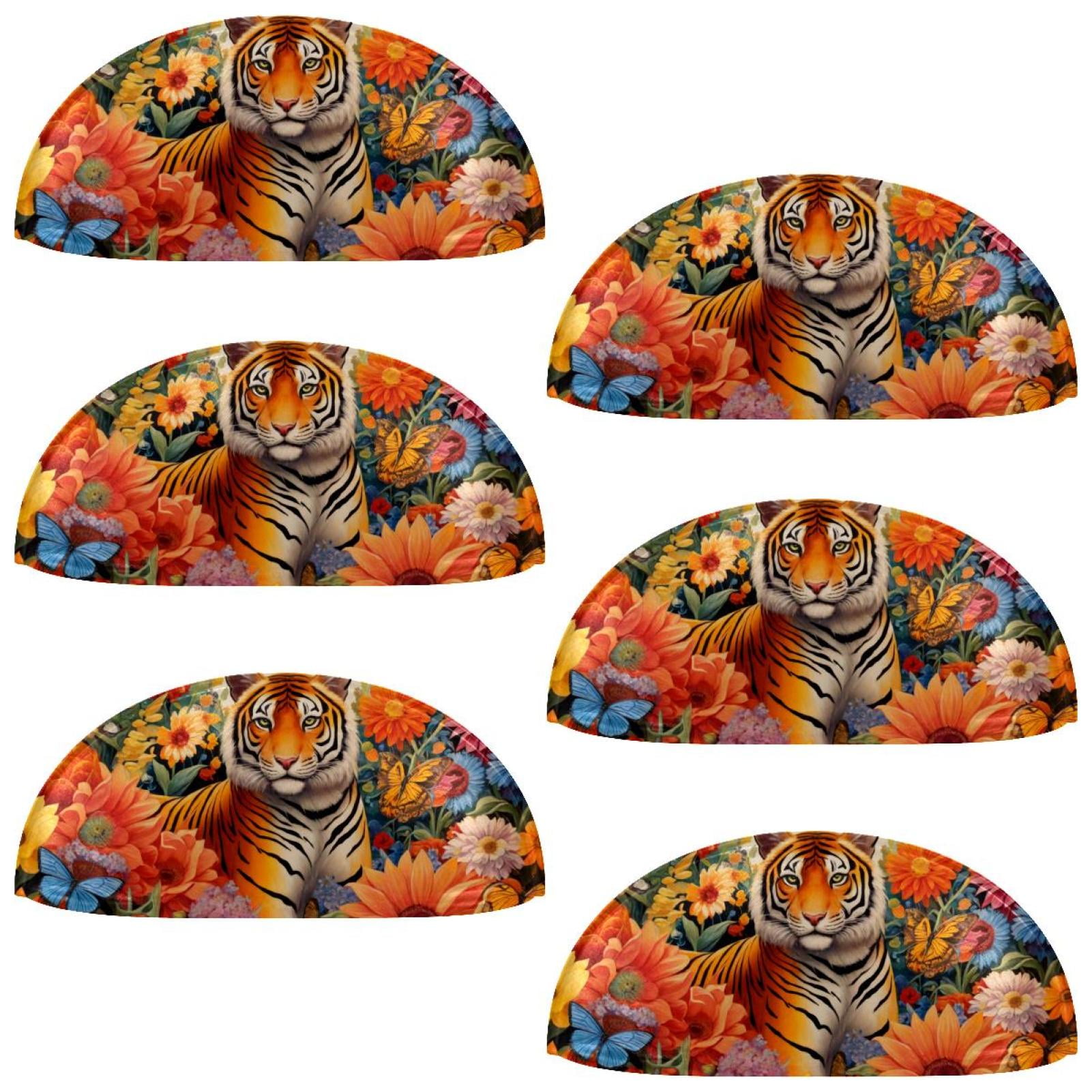 PhooArto 6 Pcs Cup Drawer Pulls, Sunflower Butterflies Tiger Shell Shape Handles Cabinet Knobs for Dresser Cupboard Closet Wardrobe with Screws