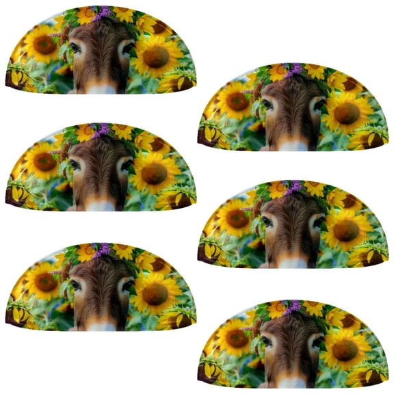 PhooArto 6 Pcs Cup Drawer Pulls, Sunflower Field Donkey Wreath Shell Shape Handles Cabinet Knobs for Dresser Cupboard Closet Wardrobe with Screws