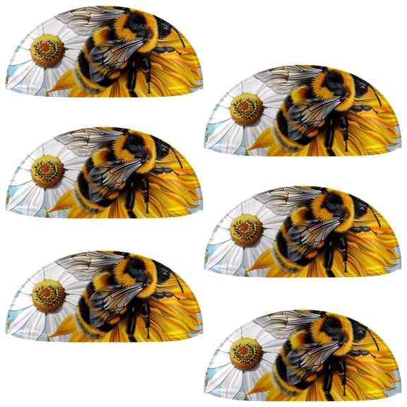 PhooArto 6 Pcs Cup Drawer Pulls, Sunflower Flowers Bee Shell Shape Handles Cabinet Knobs for Dresser Cupboard Closet Wardrobe with Screws