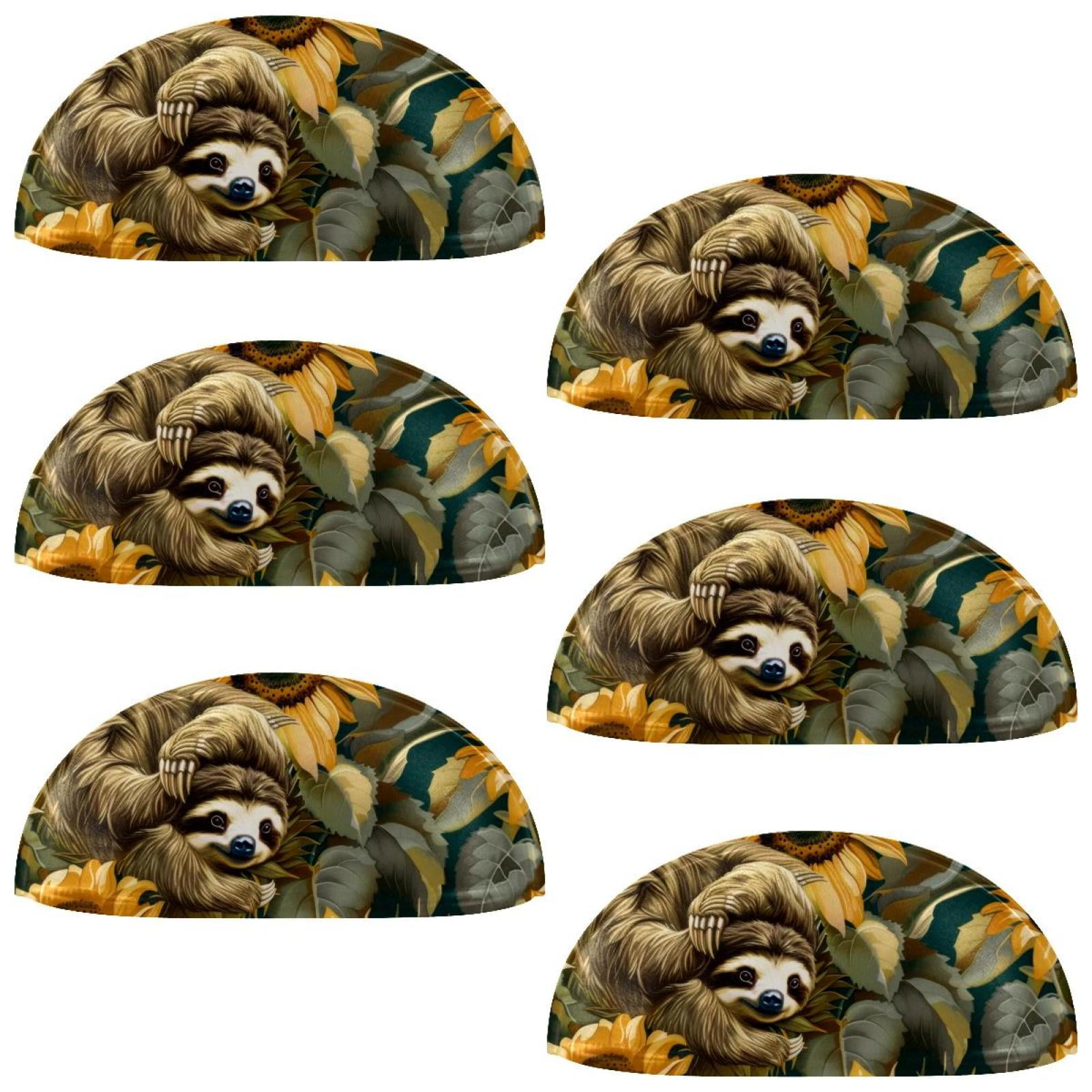 PhooArto 6 Pcs Cup Drawer Pulls, Sunflower Sloths Pattern Shell Shape ...
