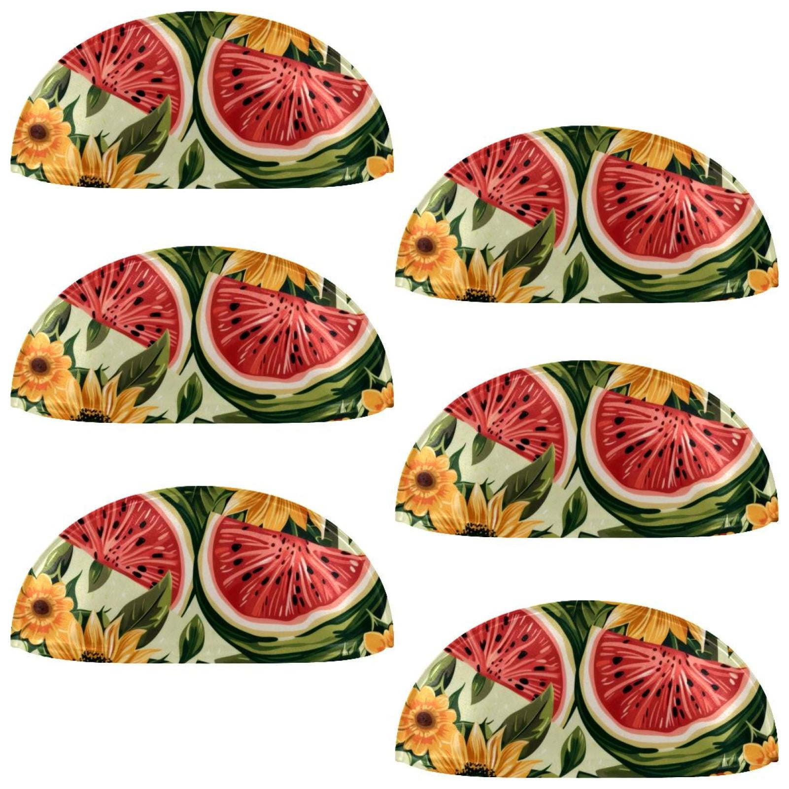 PhooArto 6 Pcs Cup Drawer Pulls, Sunflowers Watermelon Pattern Shell Shape Handles Cabinet Knobs for Dresser Cupboard Closet Wardrobe with Screws