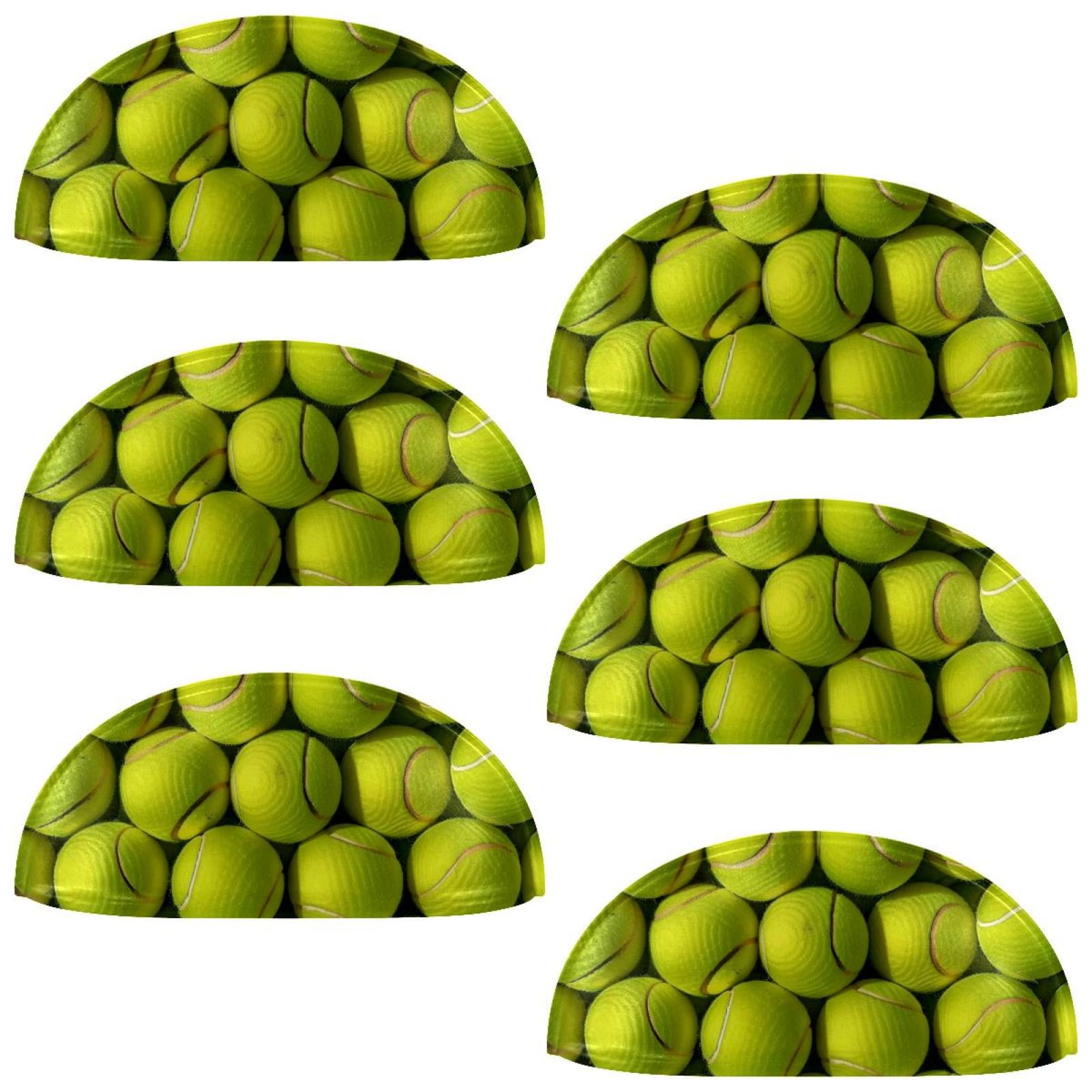 PhooArto 6 Pcs Cup Drawer Pulls, Tennis Ball Patterns Shell Shape Handles Cabinet Knobs for Dresser Cupboard Closet Wardrobe with Screws