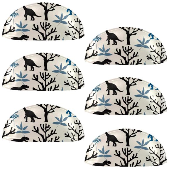 PhooArto 6 Pcs Cup Drawer Pulls, Tree Dinosaurs Silhouettes Pattern Shell Shape Handles Cabinet Knobs for Dresser Cupboard Closet Wardrobe with Screws