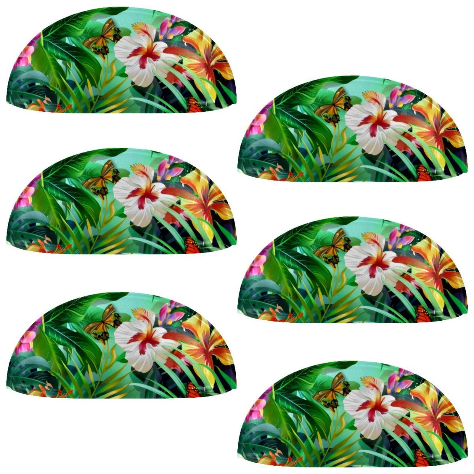 PhooArto 6 Pcs Cup Drawer Pulls, Tropical Leaves Flowers Butterfly Shell Shape Handles Cabinet Knobs for Dresser Cupboard Closet Wardrobe with Screws