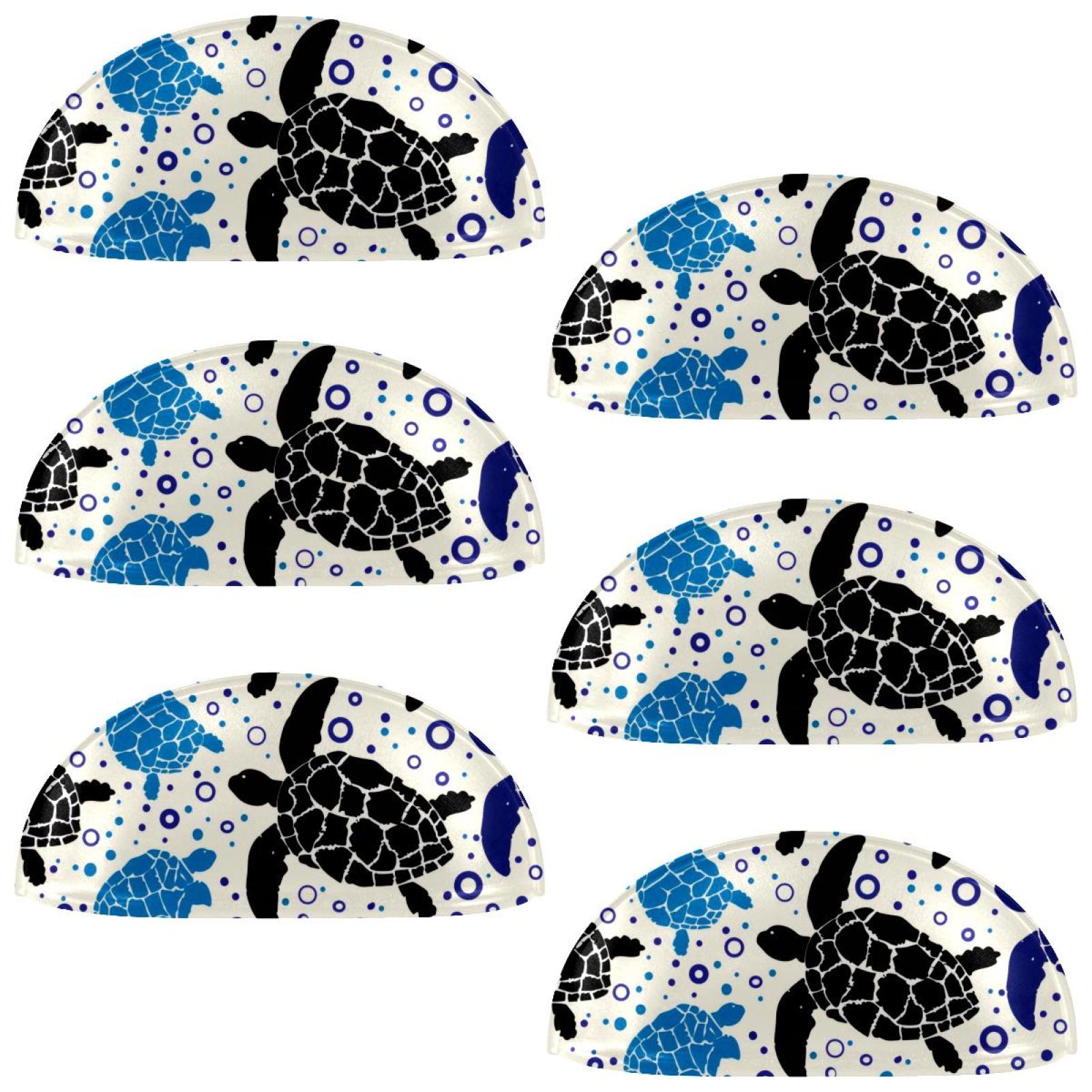 PhooArto 6 Pcs Cup Drawer Pulls, Turtles Silhouette Bubble Pattern ...