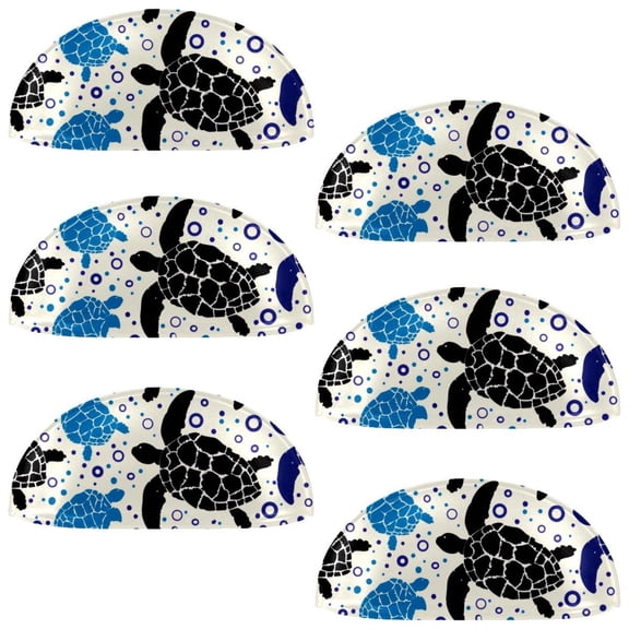 PhooArto 6 Pcs Cup Drawer Pulls, Turtles Silhouette Bubble Pattern Shell Shape Handles Cabinet Knobs for Dresser Cupboard Closet Wardrobe with Screws