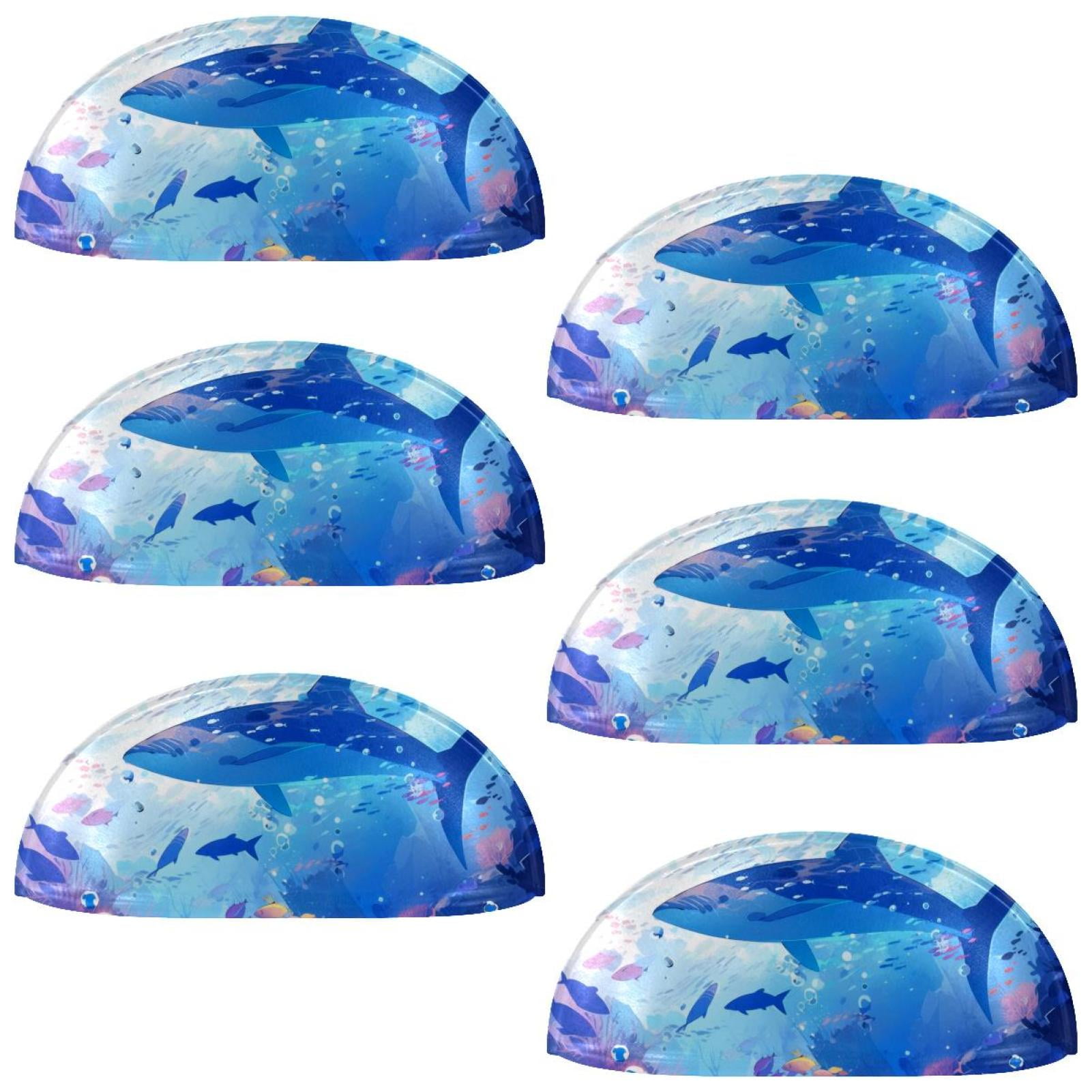 PhooArto 6 Pcs Cup Drawer Pulls, Underwater World Dolphins Shell Shape Handles Cabinet Knobs for Dresser Cupboard Closet Wardrobe with Screws