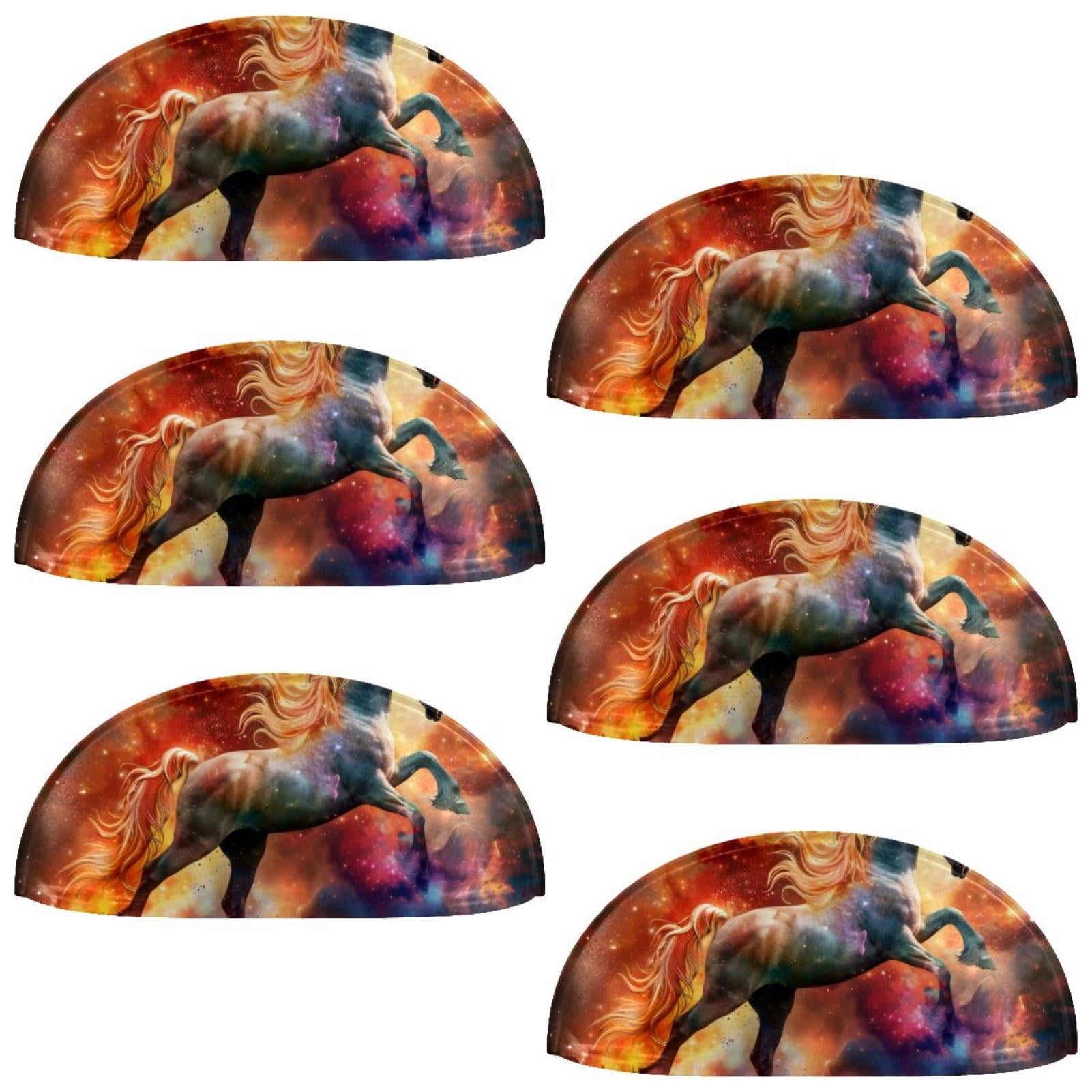 PhooArto 6 Pcs Cup Drawer Pulls, Unicorns in Galaxy Shell Shape Handles Cabinet Knobs for Dresser Cupboard Closet Wardrobe with Screws