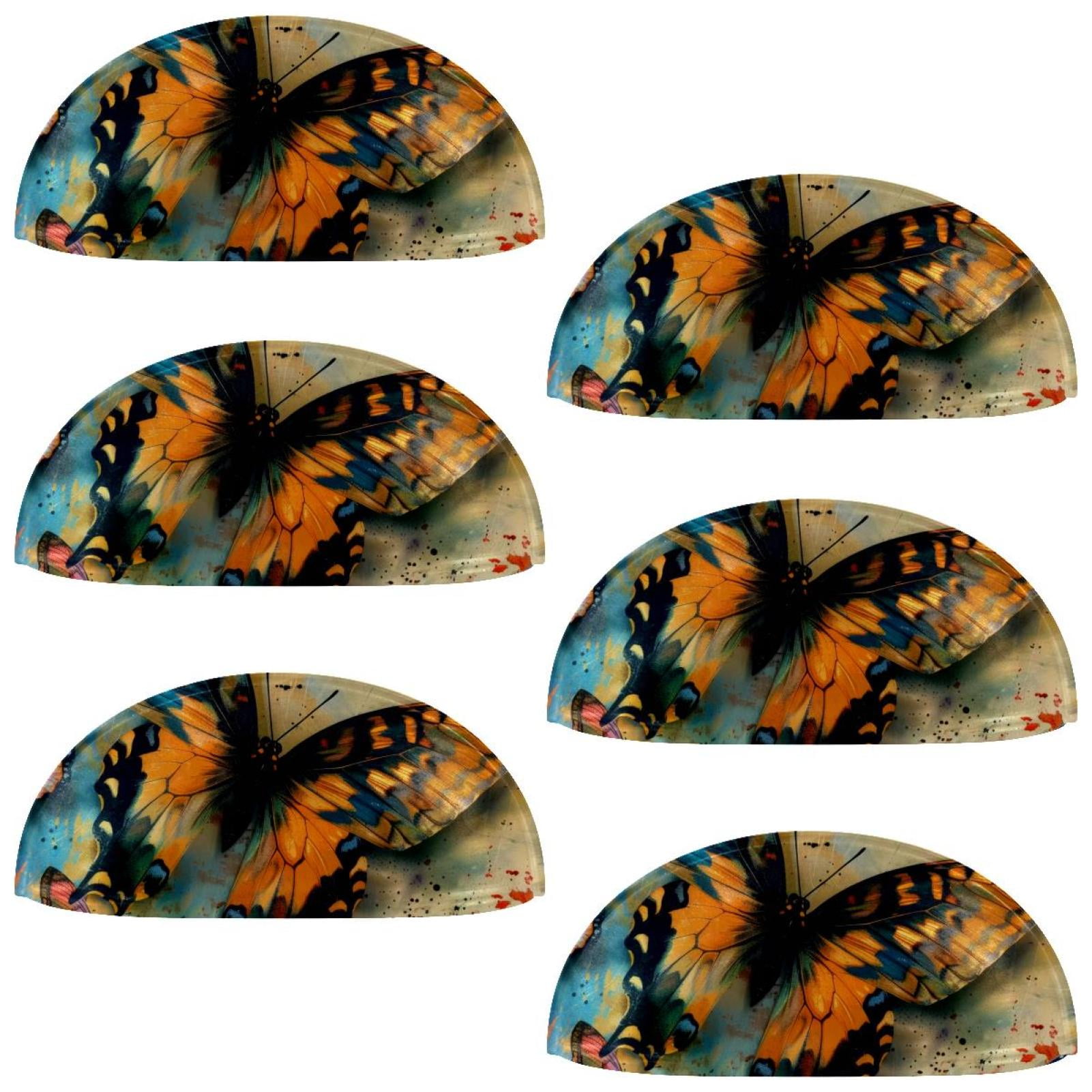 PhooArto 6 Pcs Cup Drawer Pulls, Vintage Butterfly Shell Shape Handles Cabinet Knobs for Dresser Cupboard Closet Wardrobe with Screws