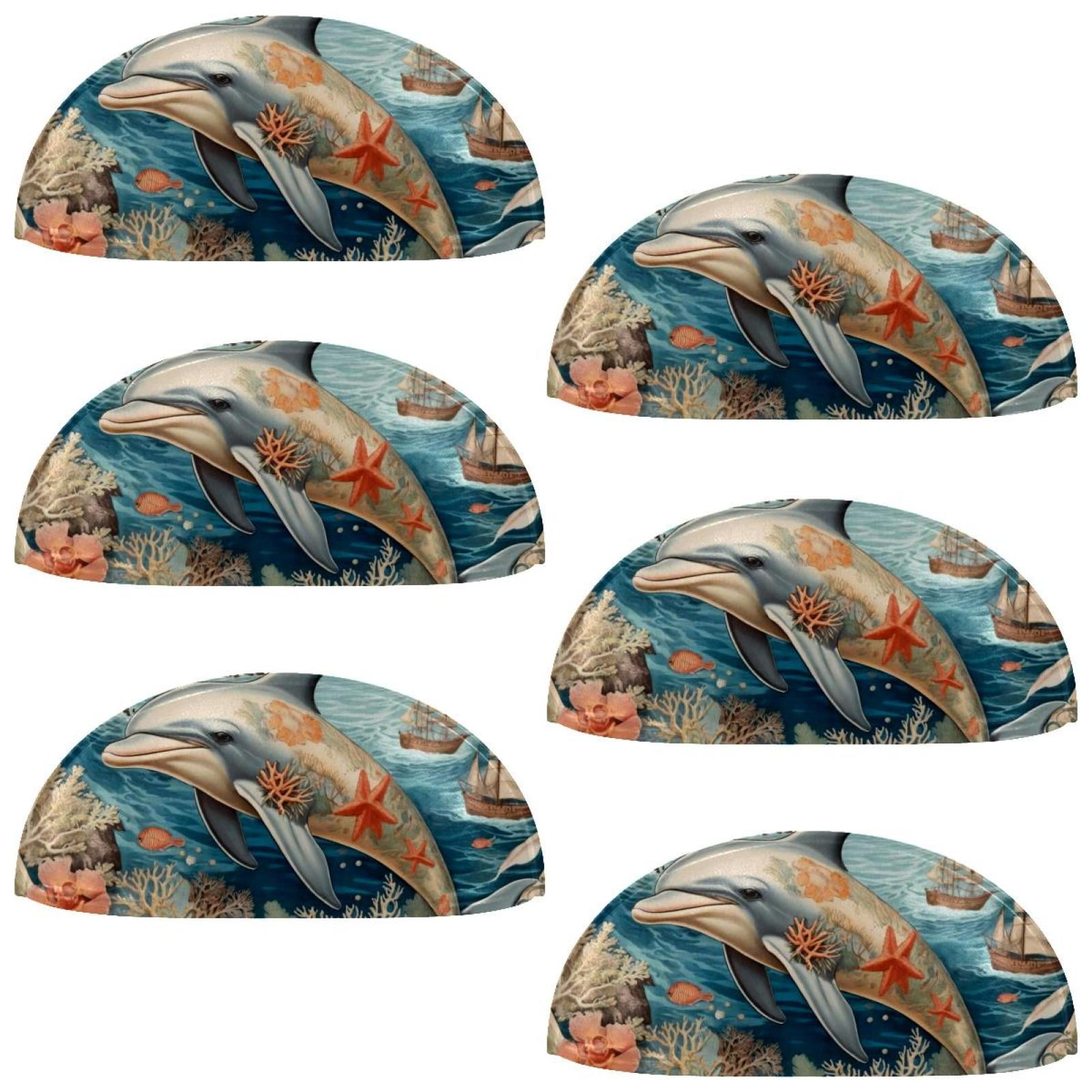 PhooArto 6 Pcs Cup Drawer Pulls, Vintage Map Dolphin Starfish Shell Shape Handles Cabinet Knobs for Dresser Cupboard Closet Wardrobe with Screws