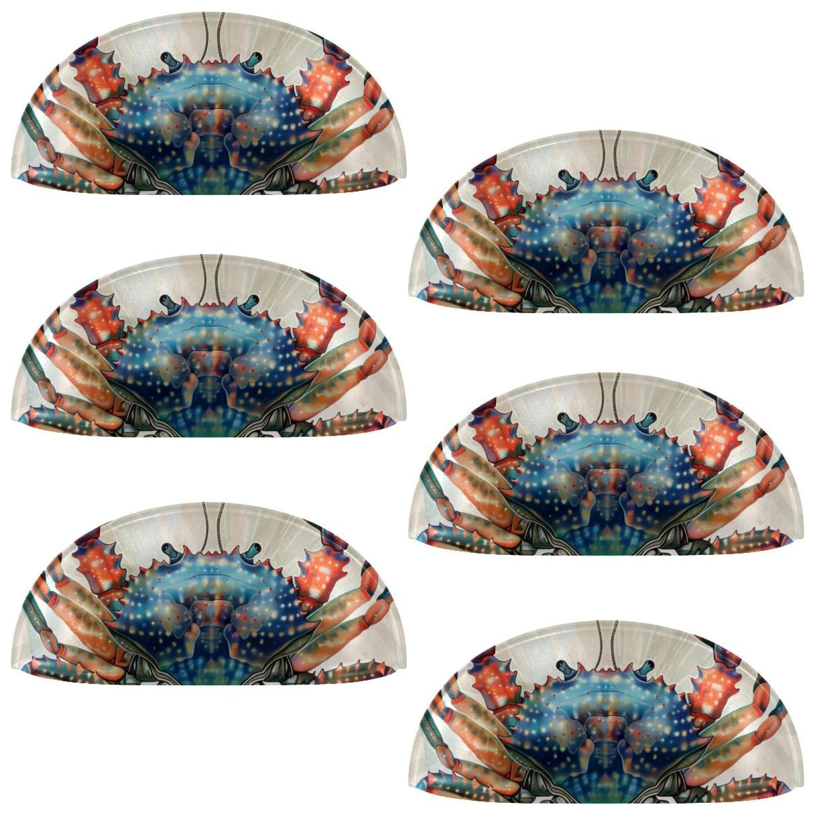 PhooArto 6 Pcs Cup Drawer Pulls, Vintage Ocean Crab Fish Shell Shape Handles Cabinet Knobs for Dresser Cupboard Closet Wardrobe with Screws
