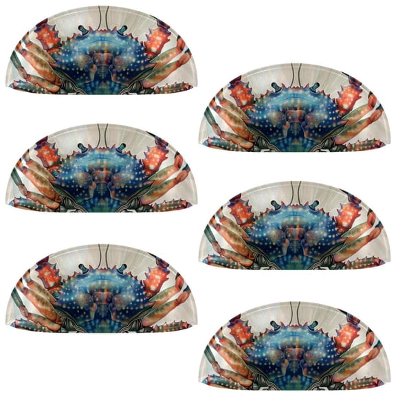 PhooArto 6 Pcs Cup Drawer Pulls, Vintage Ocean Crab Fish Shell Shape Handles Cabinet Knobs for Dresser Cupboard Closet Wardrobe with Screws