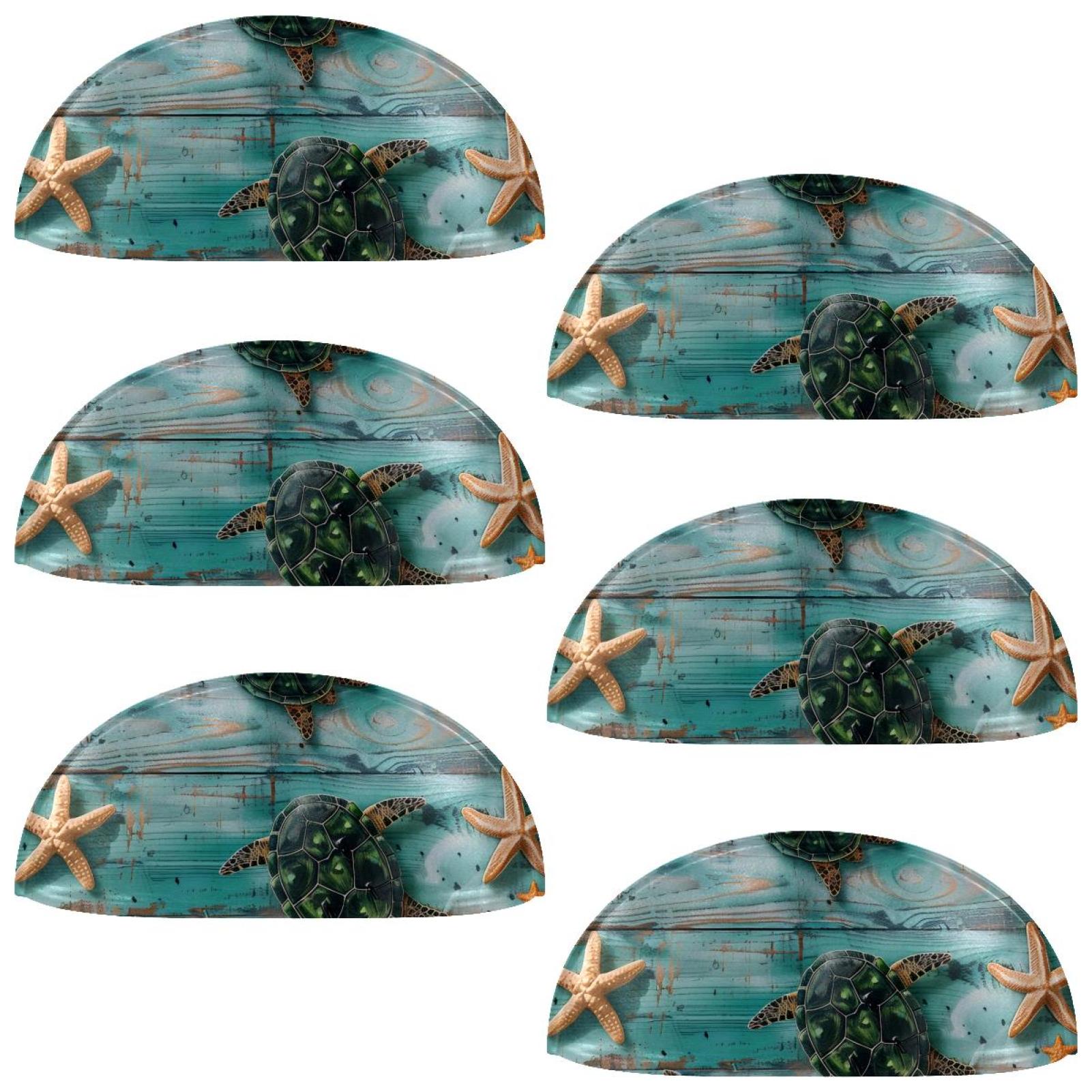 PhooArto 6 Pcs Cup Drawer Pulls, Vintage Wooden Sea Turtle Shell Shell Shape Handles Cabinet Knobs for Dresser Cupboard Closet Wardrobe with Screws