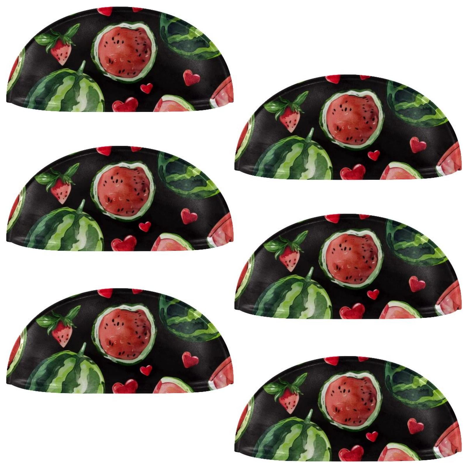 PhooArto 6 Pcs Cup Drawer Pulls, Watermelons Love Heart Pattern Shell Shape Handles Cabinet Knobs for Dresser Cupboard Closet Wardrobe with Screws