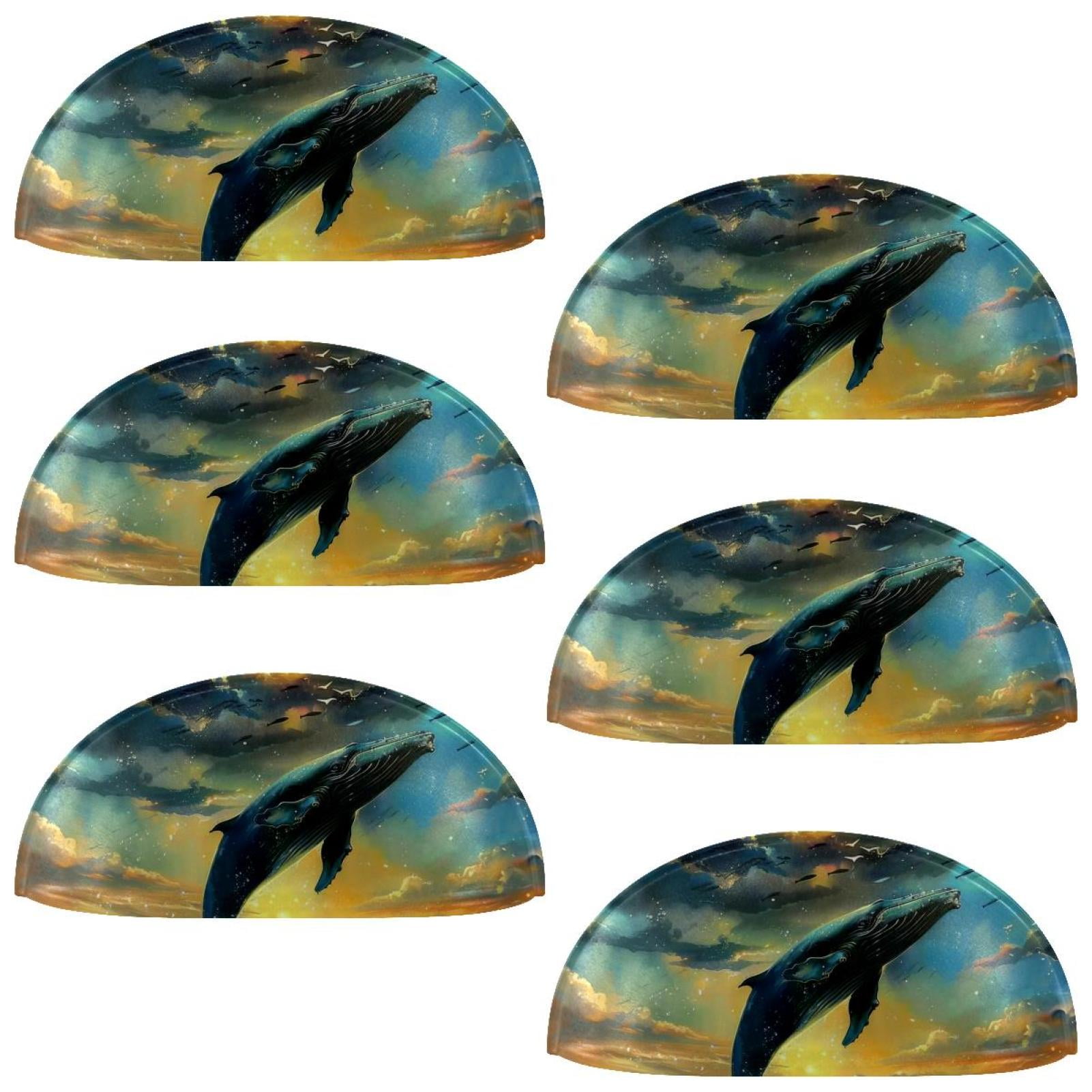 PhooArto 6 Pcs Cup Drawer Pulls, Whale Jumping Sea Shell Shape Handles Cabinet Knobs for Dresser Cupboard Closet Wardrobe with Screws