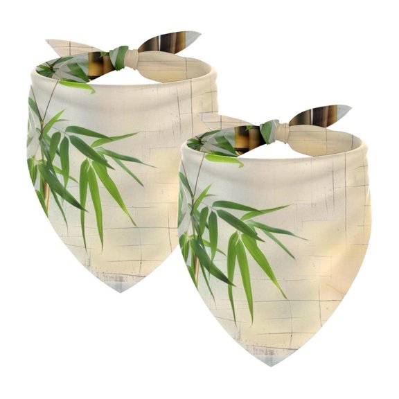 PhooArto Bamboo and Zen Stones Dog Bandanas, 2 Pack Soft Washable Pet Scarf Triangle for Large Dogs Puppies and Cats
