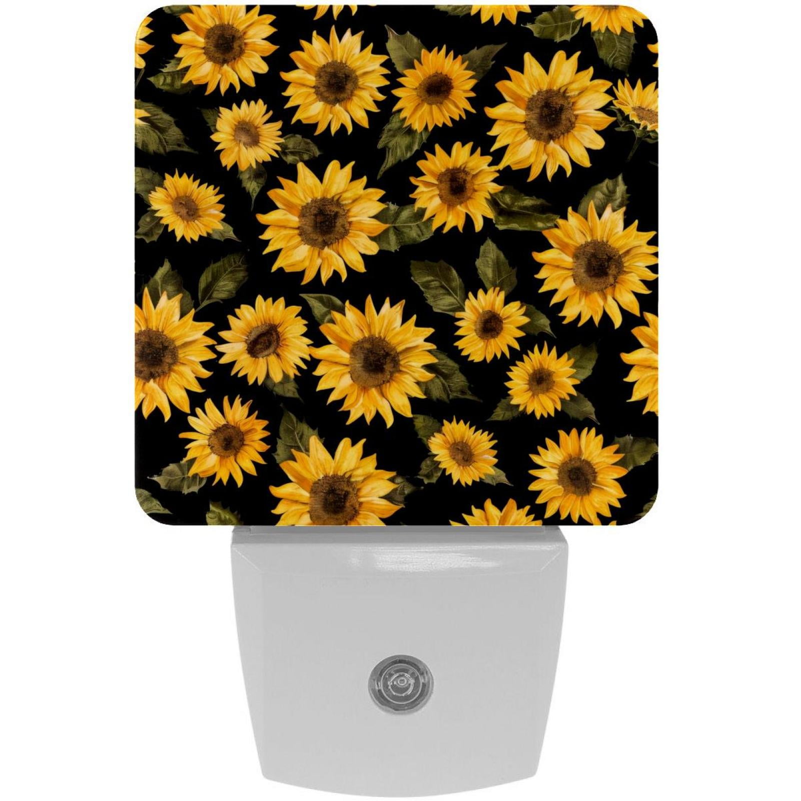 PhooArto Beautiful Sunflower Pattern Plug in LED Night Light Auto Sensor Dusk to Dawn Decorative Night for Bedroom, Bathroom, Kitchen, Hallway, Stairs, Baby's Room, Energy Saving