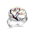 thumbnail image 1 of PhooArto Birds Butterflies Tree Pattern Stainless Steel Rings for Women, Open Adjustable Ring Promise Ring Jewelry Gifts, 1 of 5