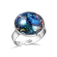thumbnail image 1 of PhooArto Blue Butterfly Dances Flowers Stainless Steel Rings for Women, Open Adjustable Ring Promise Ring Jewelry Gifts, 1 of 5