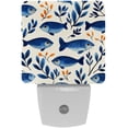 thumbnail image 1 of PhooArto Blue Fish Ocean Pattern Plug in LED Night Light Auto Sensor Dusk to Dawn Decorative Night for Bedroom, Bathroom, Kitchen, Hallway, Stairs, Baby's Room, Energy Saving, 1 of 7