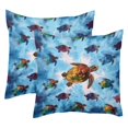thumbnail image 1 of PhooArto Blue Tie Dye Turtle Set of 2 Throw Pillow Covers Cases - 16" x 16" Square Decorative Cushion Covers for Sofa Couch Bed Home Decoration, 1 of 7