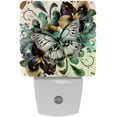 thumbnail image 1 of PhooArto Butterfly Floral Violets Plug in LED Night Light Auto Sensor Dusk to Dawn Decorative Night for Bedroom, Bathroom, Kitchen, Hallway, Stairs, Baby's Room, Energy Saving, 1 of 7