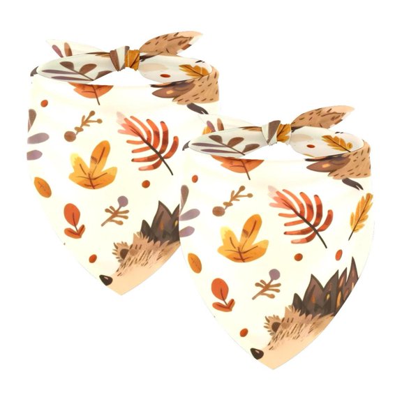 PhooArto Cartoon Hedgehog Pattern Dog Bandanas, 2 Pack Soft Washable Pet Scarf Triangle for Large Dogs Puppies and Cats