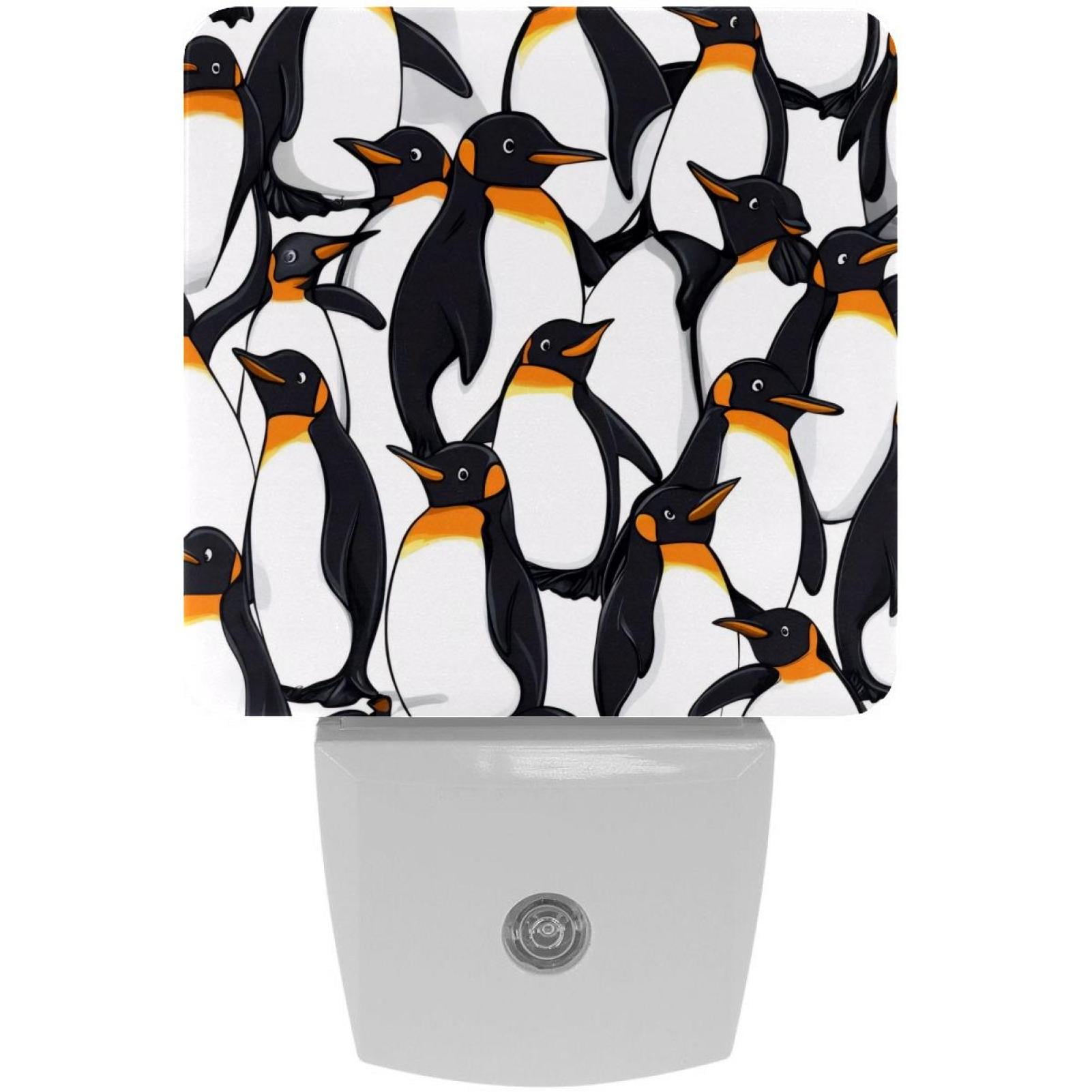 PhooArto Cartoon Penguins Pattern Plug in LED Night Light Auto Sensor Dusk to Dawn Decorative Night for Bedroom, Bathroom, Kitchen, Hallway, Stairs, Baby's Room, Energy Saving