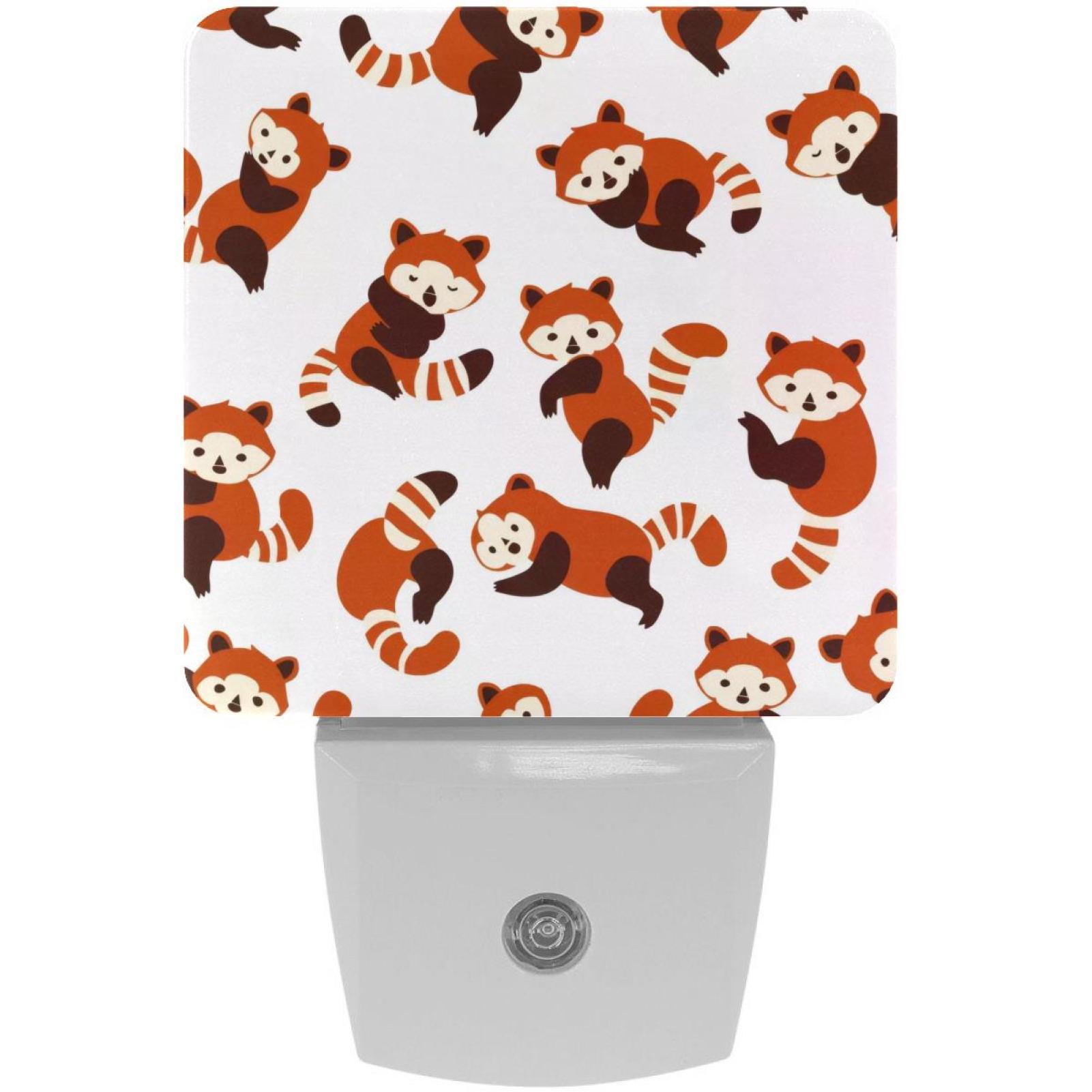 PhooArto Cartoon Red Panda Pattern Plug in LED Night Light Auto Sensor Dusk to Dawn Decorative Night for Bedroom, Bathroom, Kitchen, Hallway, Stairs, Baby's Room, Energy Saving