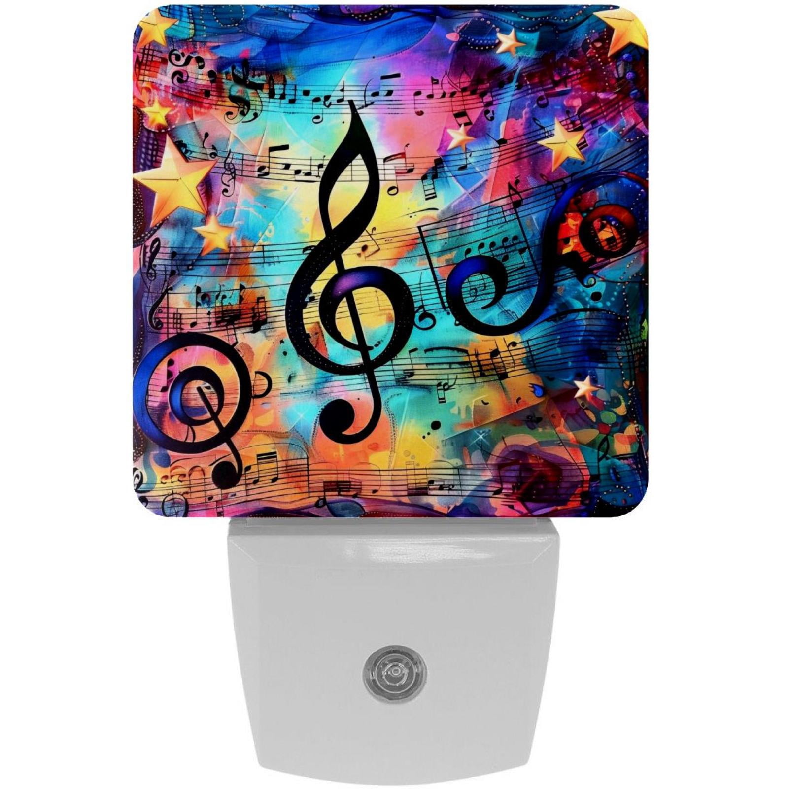 Night Light Note PhooArto Color Stars Music Notes Plug in LED Night Light Auto Sensor ...