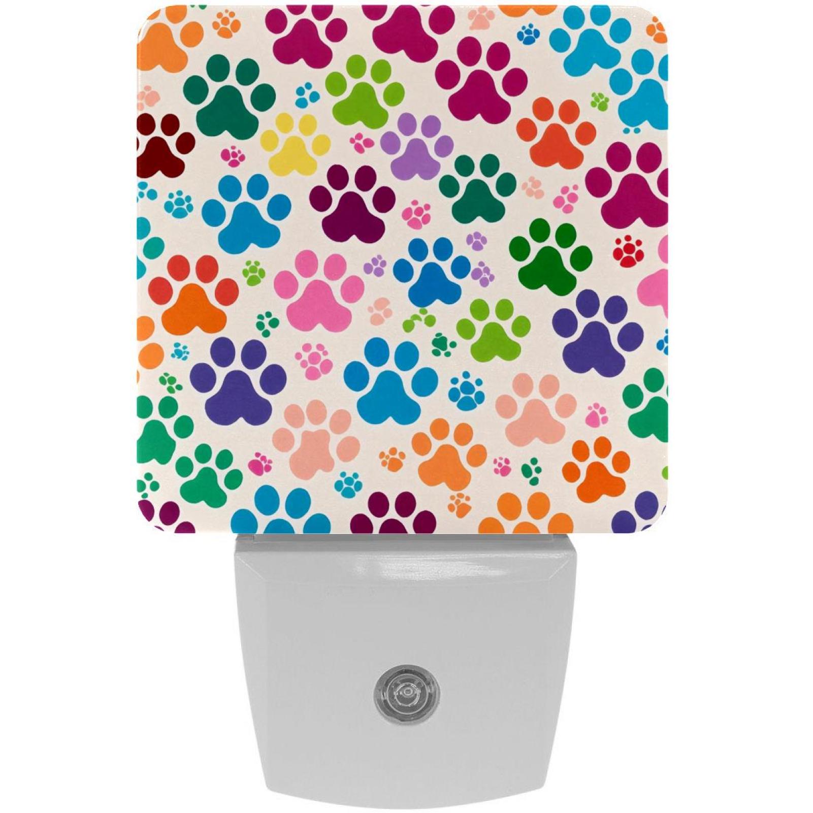Idog Led Light Pattern PhooArto Colorful Dog Paw Footprint Pattern Plug in LED Night Light ...