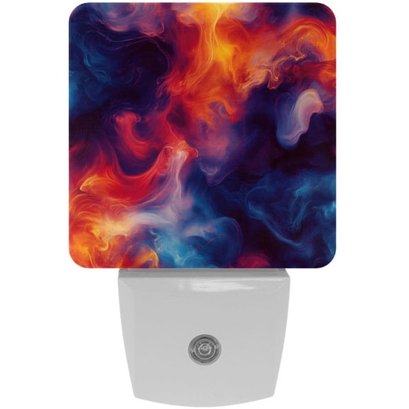 PhooArto Colorful Smoke Patterns Plug in LED Night Light Auto Sensor Dusk to Dawn Decorative Night for Bedroom, Bathroom, Kitchen, Hallway, Stairs, Baby's Room, Energy Saving