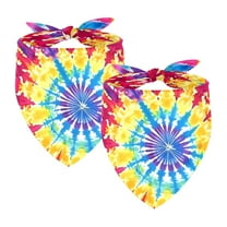 PhooArto Colors Tie Dye Pattern Dog Bandanas, 2 Pack Soft Washable Pet Scarf Triangle for Large Dogs Puppies and Cats