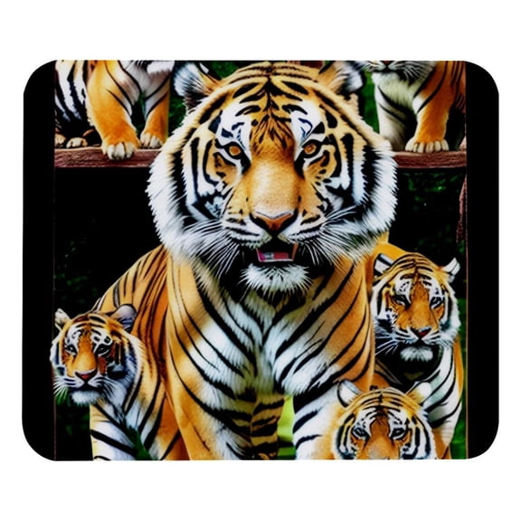 PhooArto Comfortable Mouse Pad 3D Tigers Coming Out Desktop Mousepad , 21 x 25 cm Mouse Mat, Non-Slip Rubber Base, Improves Speed and Precision