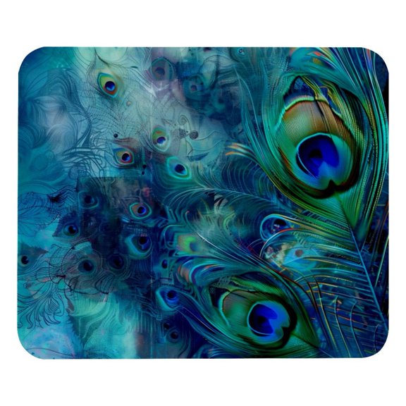 PhooArto Comfortable Mouse Pad Abstract Peacock Blue Background Desktop Mousepad , 21 x 25 cm Mouse Mat, Non-Slip Rubber Base, Improves Speed and Precision