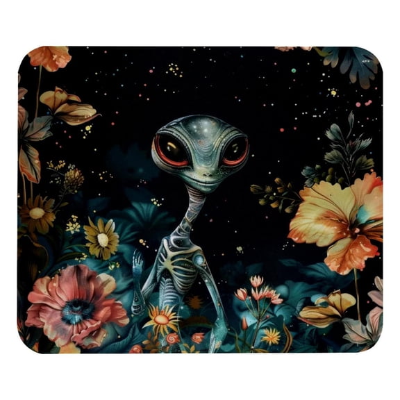 PhooArto Comfortable Mouse Pad Alien Colorful Flowers Desktop Mousepad , 21 x 25 cm Mouse Mat, Non-Slip Rubber Base, Improves Speed and Precision