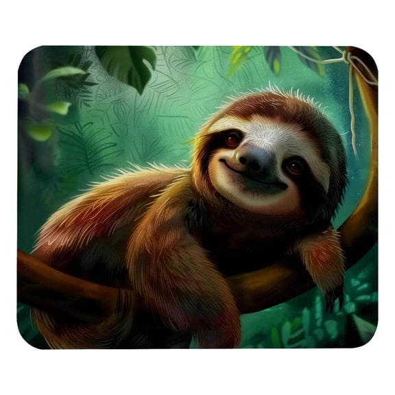PhooArto Comfortable Mouse Pad Animal Sloth Forest Desktop Mousepad , 21 x 25 cm Mouse Mat, Non-Slip Rubber Base, Improves Speed and Precision