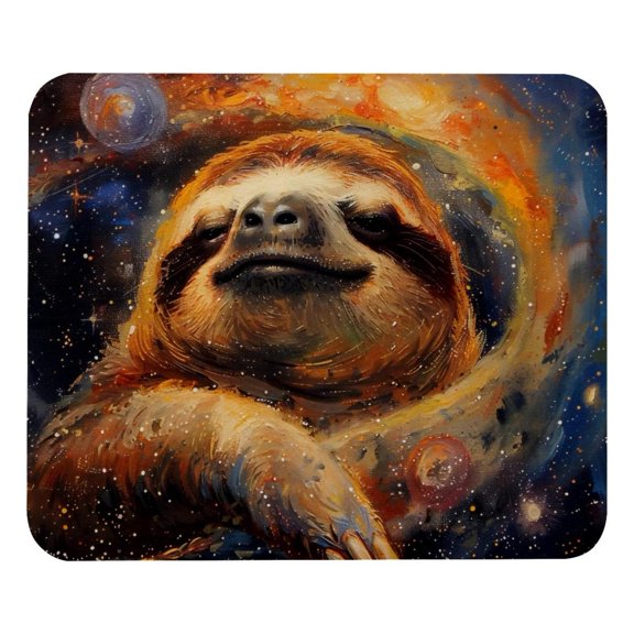 PhooArto Comfortable Mouse Pad Animal Sloth Galaxy Desktop Mousepad , 21 x 25 cm Mouse Mat, Non-Slip Rubber Base, Improves Speed and Precision